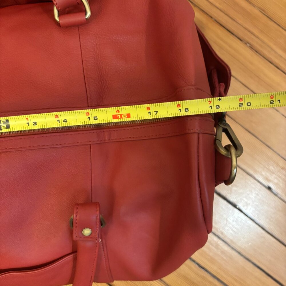 Leather Traveler Bags Hand Dyed Dark Red Carry On Travel Medium & Small size - Picture 6 of 15
